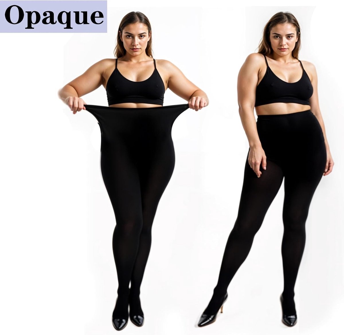 Plus Size 70D Elastische Hoge Taille Semi-Opaque Zwarte Tear-Resistant Panty Kousen (4XL, Zwart) - Comfortabele en Duurzame Dameskousen voor Elke Gelegenheid