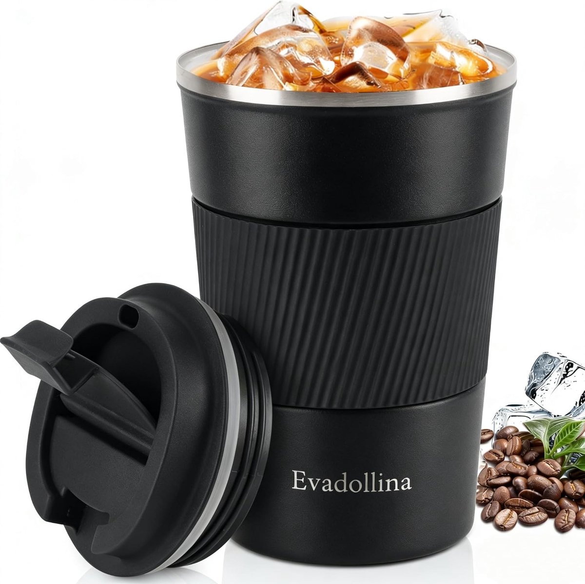 Isolerende Koffiebeker 380ml met Deksel, Ideaal voor Koffie To Go, Dubbelwandige Thermosbeker voor Warm en Koud Drankjes, Perfecte Cadeau-optie