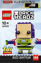 LEGO BrickHeadz Buzz Lightyear 40552 in verpakking, met paarse helm en groene borst.