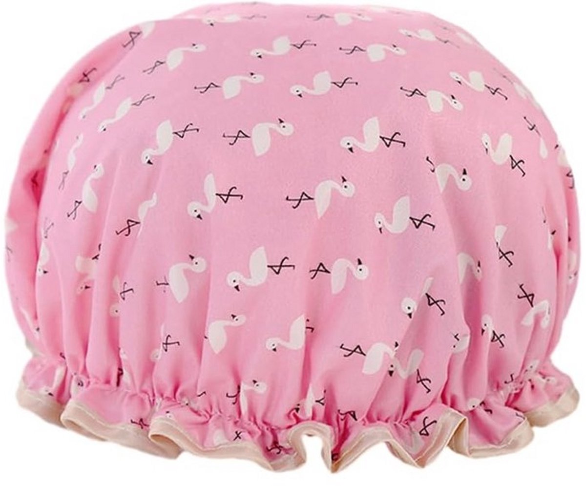 Ulanax - Douchemuts - Roze - Met Flamingo's- waterdicht