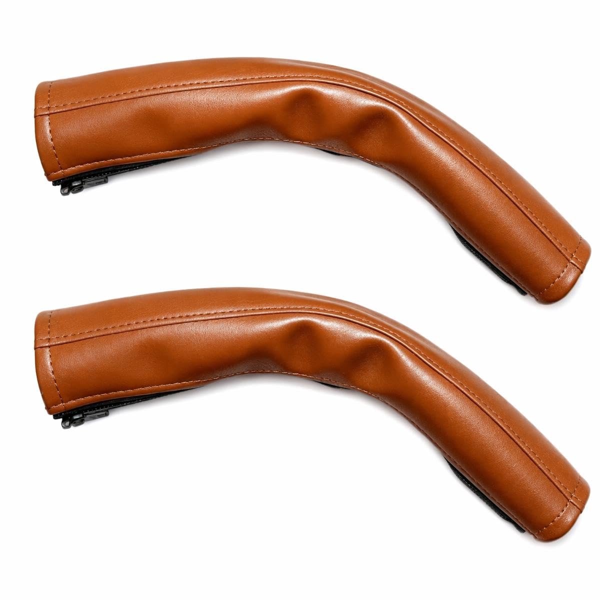 Kinderwagen Handvat Hoes - PU Lederen - Stofdicht - Bruin - Set van 2