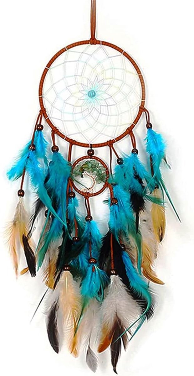 Dromenvanger - Hout - Vintage - Handgemaakt - Blauw