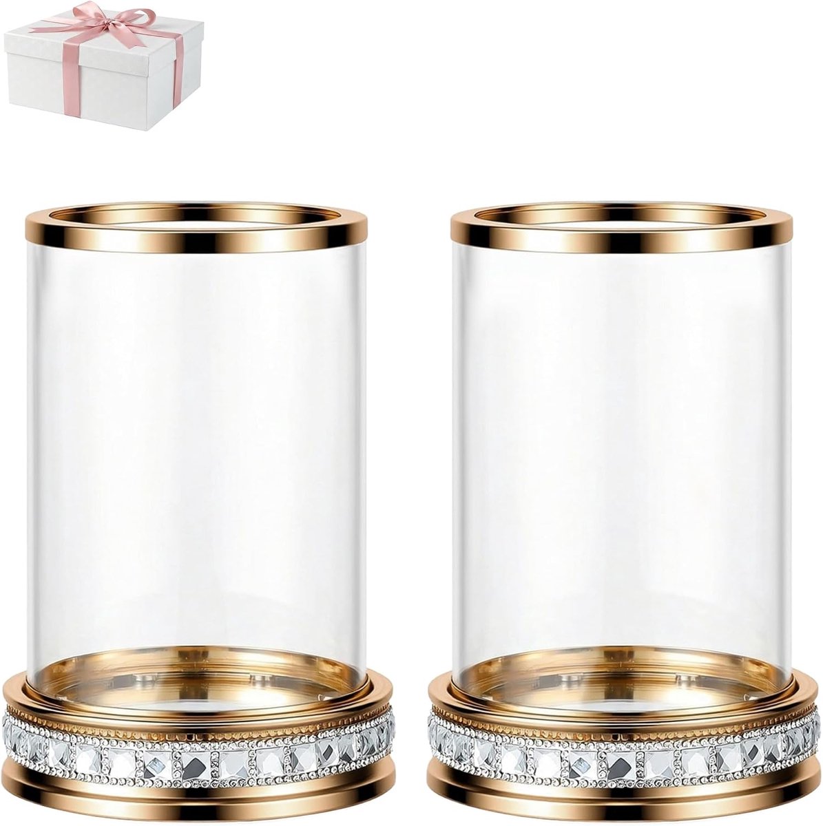 Kandelaar - Glas - Goud
