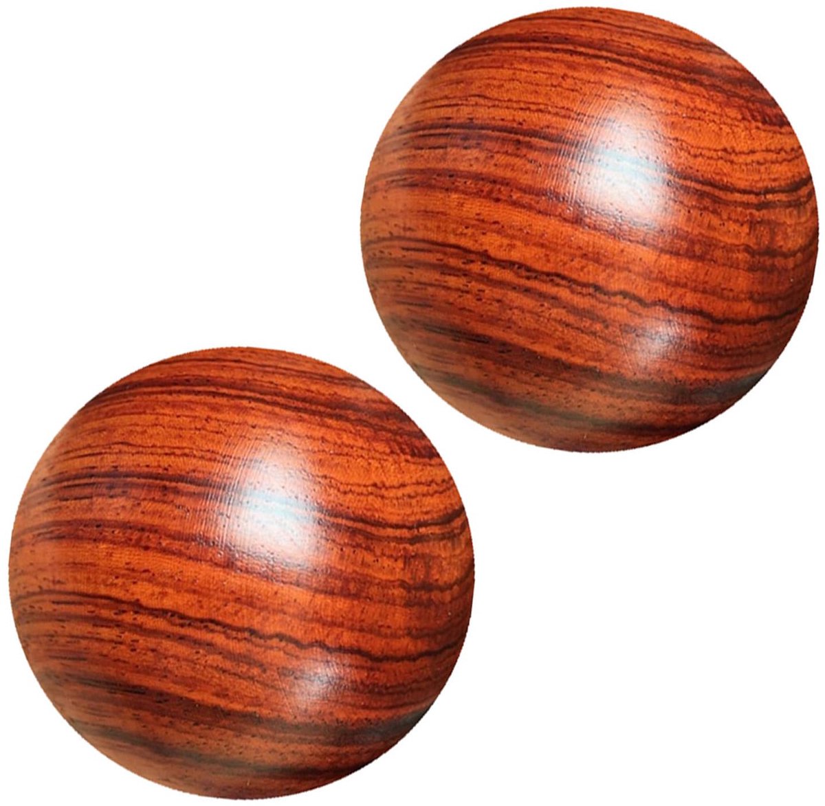 Handmassageballen - Massief hout - Qigong ballen Handtrainer voor gewrichtsmobilisatie, doorbloeding, ontspanning en stressvermindering - 2 stuks