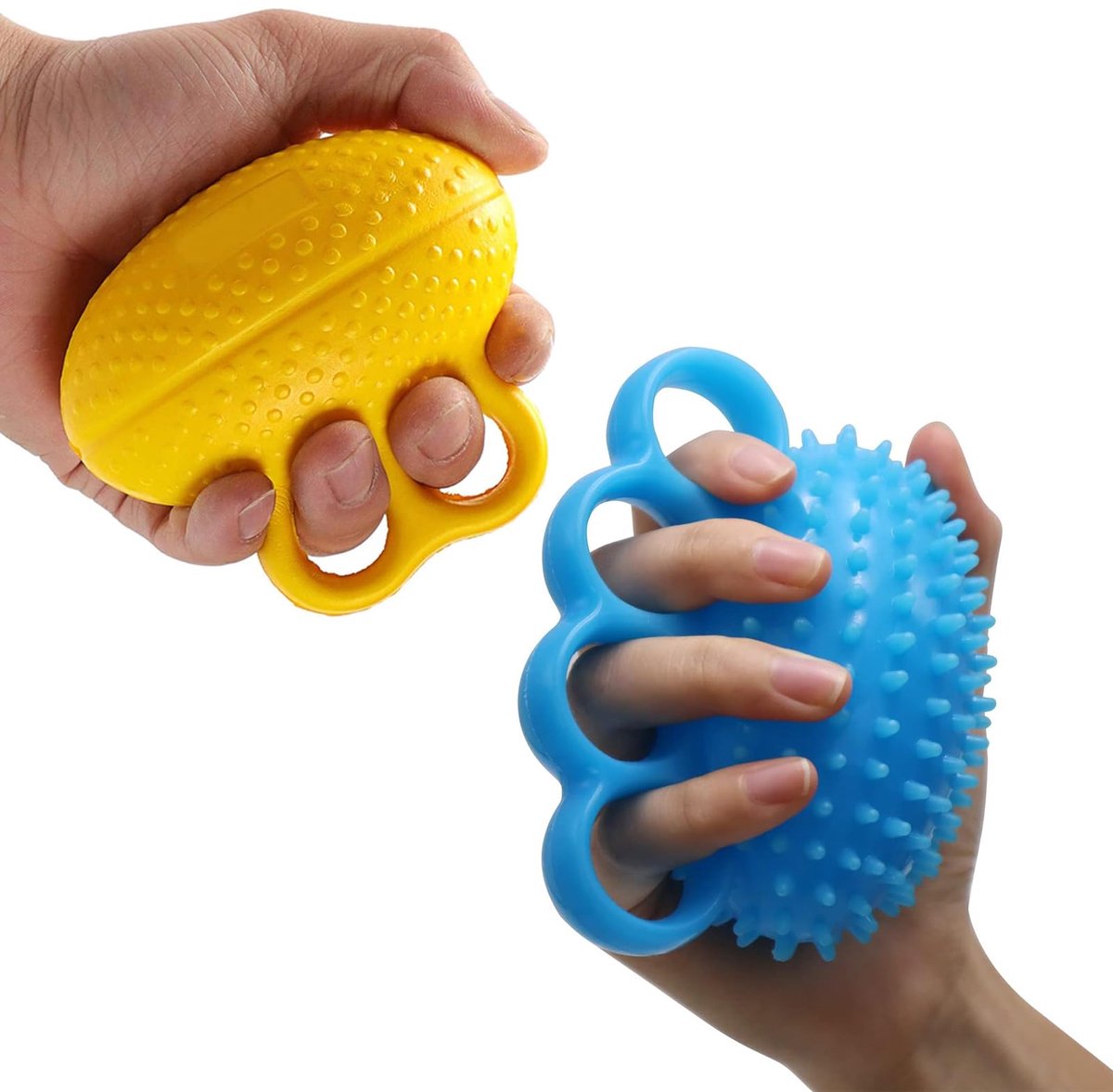 2 Stuks Stressbal - Handtrainer, Vingertrainer & Massagebal - Voor Handtherapie, Vingertraining, Stressverlichting en Artrose