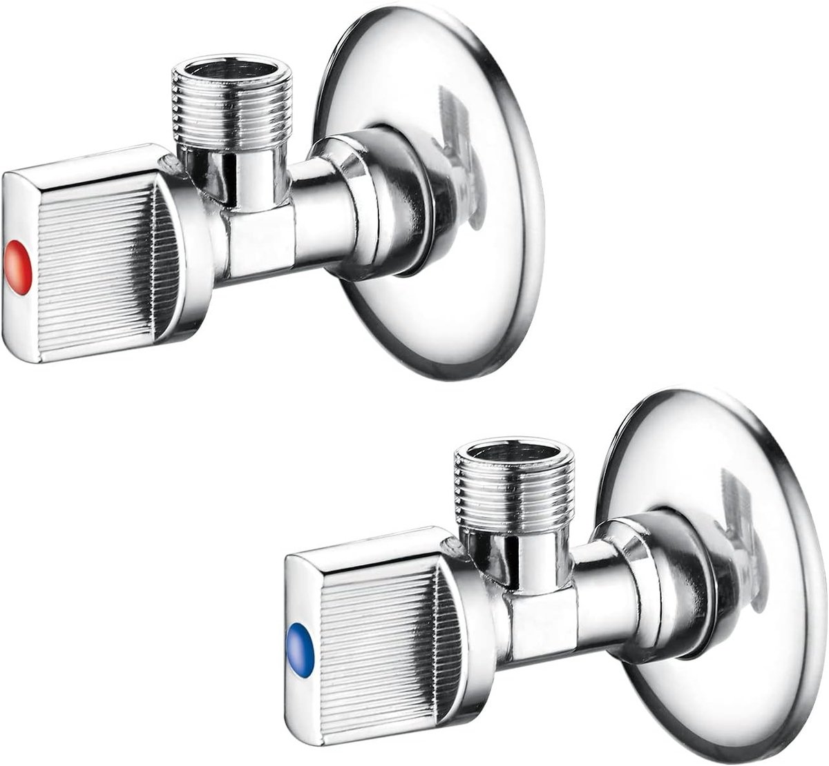 Omschakelklep douche - Chroom - G3/8 - Messing Hoekregelventiel voor Warm- en Koudwaterleidingen - Tweedelig