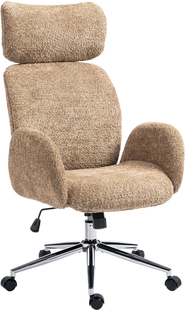 HOMCOM Bureaustoel-Polyester-75L x 65B x 115-123H cm-Bruin