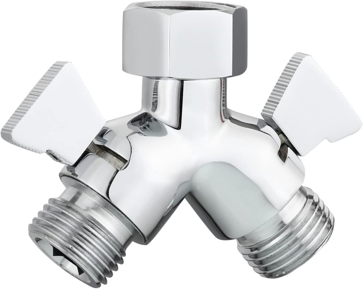 Omschakelklep douche - Chroom - 1/2 inch - Messing met Afsluitkranen - Voor Douche Slangverdeler