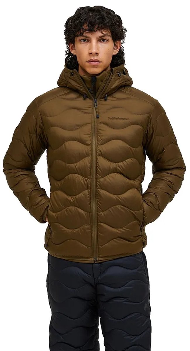 PEAK PERFORMANCE HELIUM DOWN HOOD JACKET Meadow Moss/avid Bruin