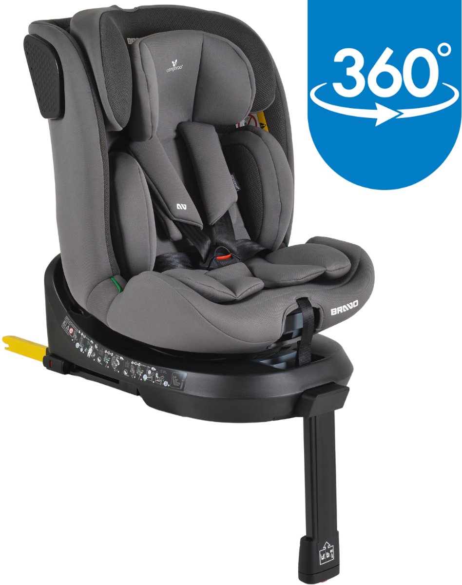 Cangaroo Bravo Grey 40-150 cm 360° i-Size Autostoel