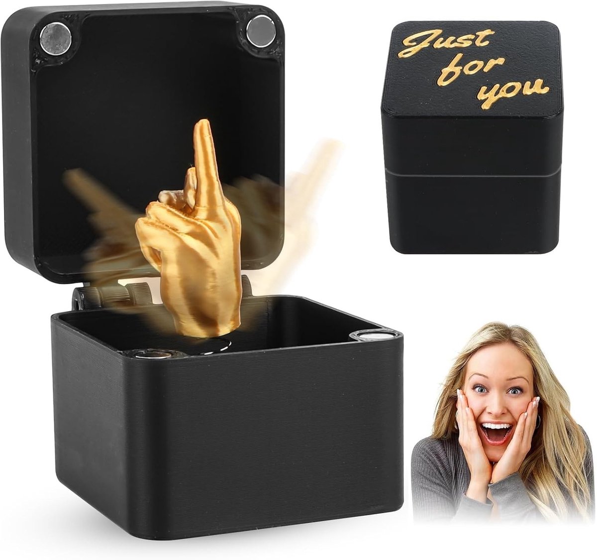 Verassingsdoos met middelvinger | Grappige prank gift voor volwassenen | Originele kantoorornamenten en unieke woondecoratie
