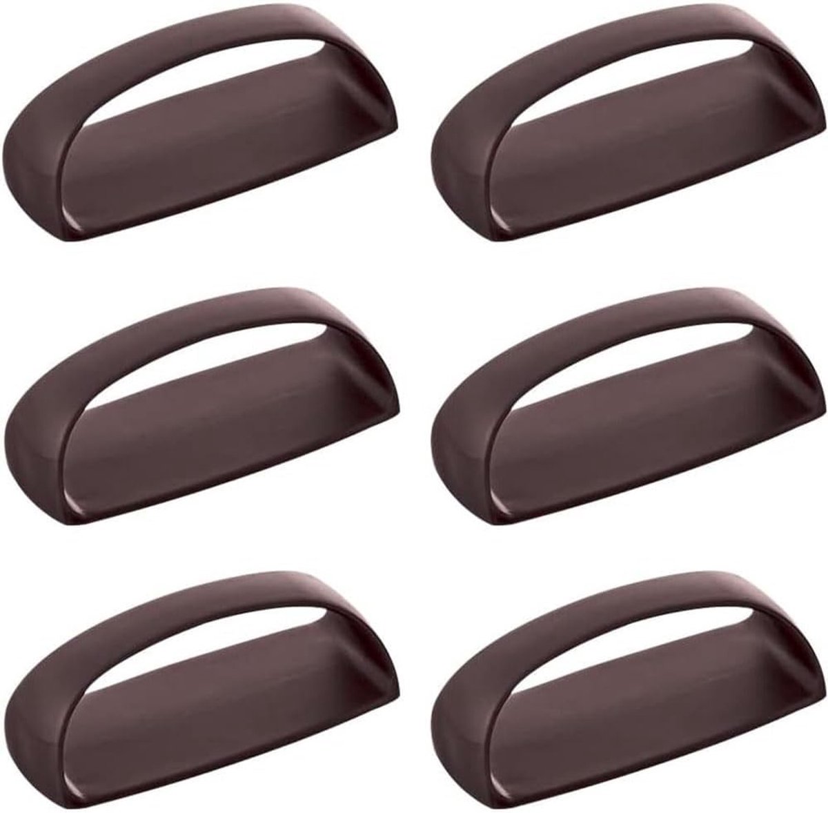 Set van 6 Zelfklevende Handgrepen voor Keukenkasten, Ladeknoppen en Deurklinken zonder Boren, Ideaal voor Keuken, Kasten en Koelkasten (Bruin)