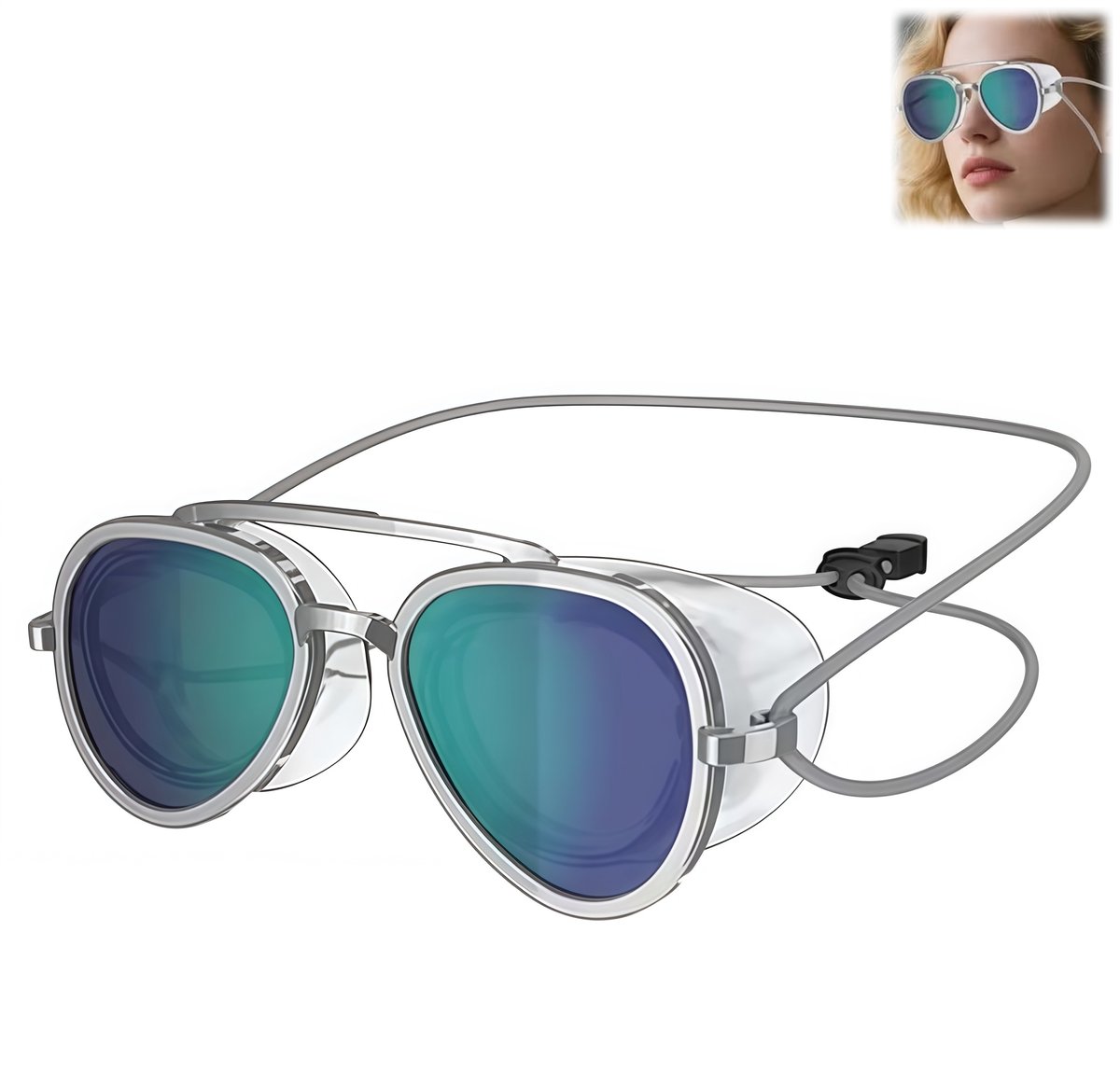 1 stuk - zwembril voor volwassenen - spiegel zwembril - anti‑condens zwembril - breed gezichtsveld - ABS+PC - 15,5 cm × 5,5 cm × 3 cm - voor zwemmen - blauw