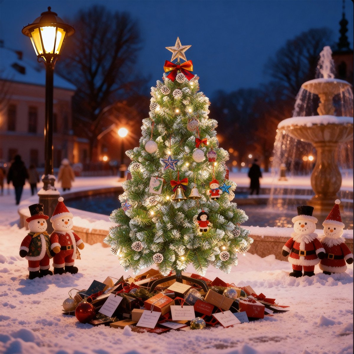 Kunstkerstboom 180 cm met LED Verlichting - Brandvertragend PVC - met Sneeuw en Dennenappels - Metalen Voet - Kerstdecoratie voor Huis en Etalage - NAIZY – foto 4