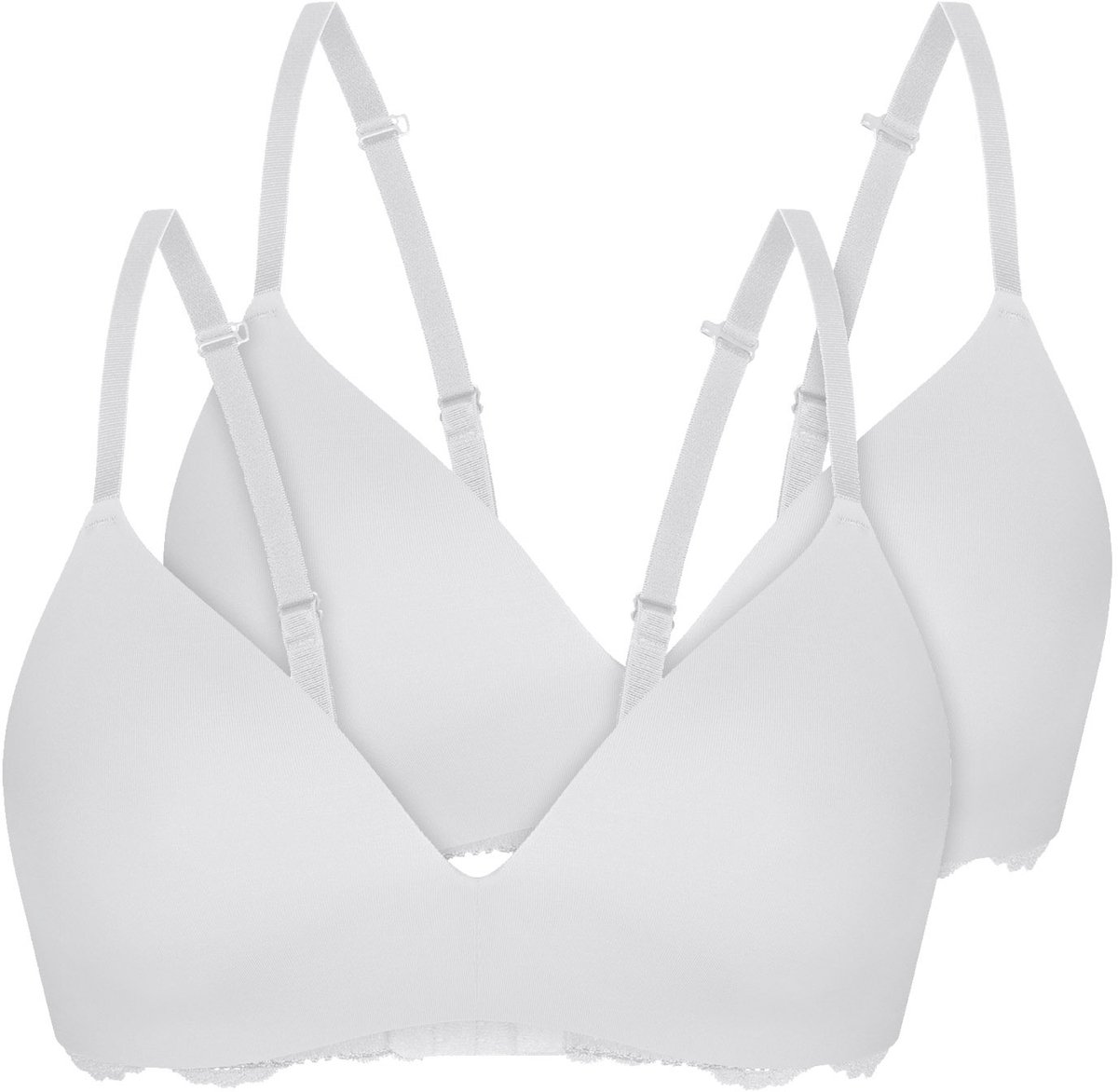Sassa 2-pack Zachte bh Inzetstuk Classic Lace wit