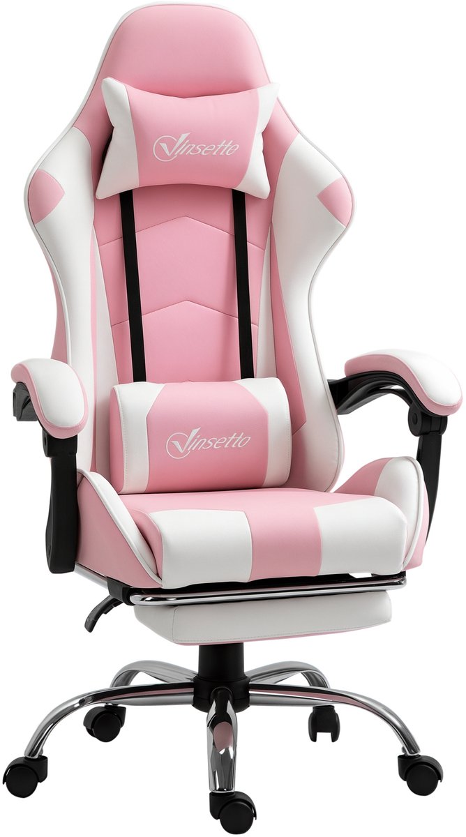 Vinsetto gamingstoel - met verstelbare rugleuning - roze + - Vinsetto - €107,90