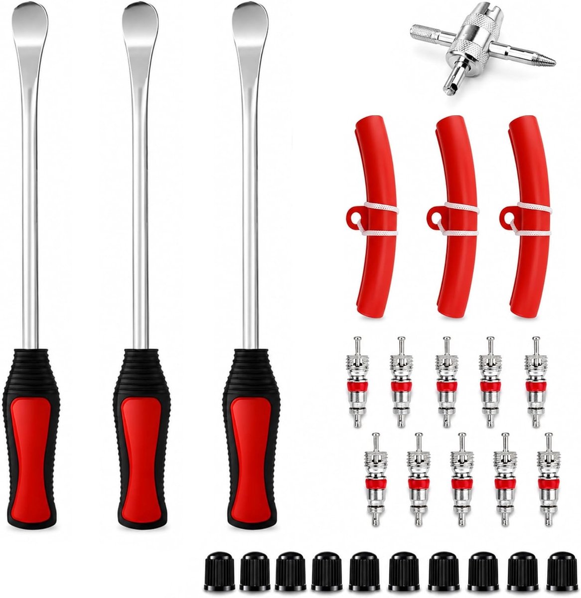 Complete 27-delige bandenset met bandenlichters en velgbeschermers voor motorfiets, fiets en E-scooter