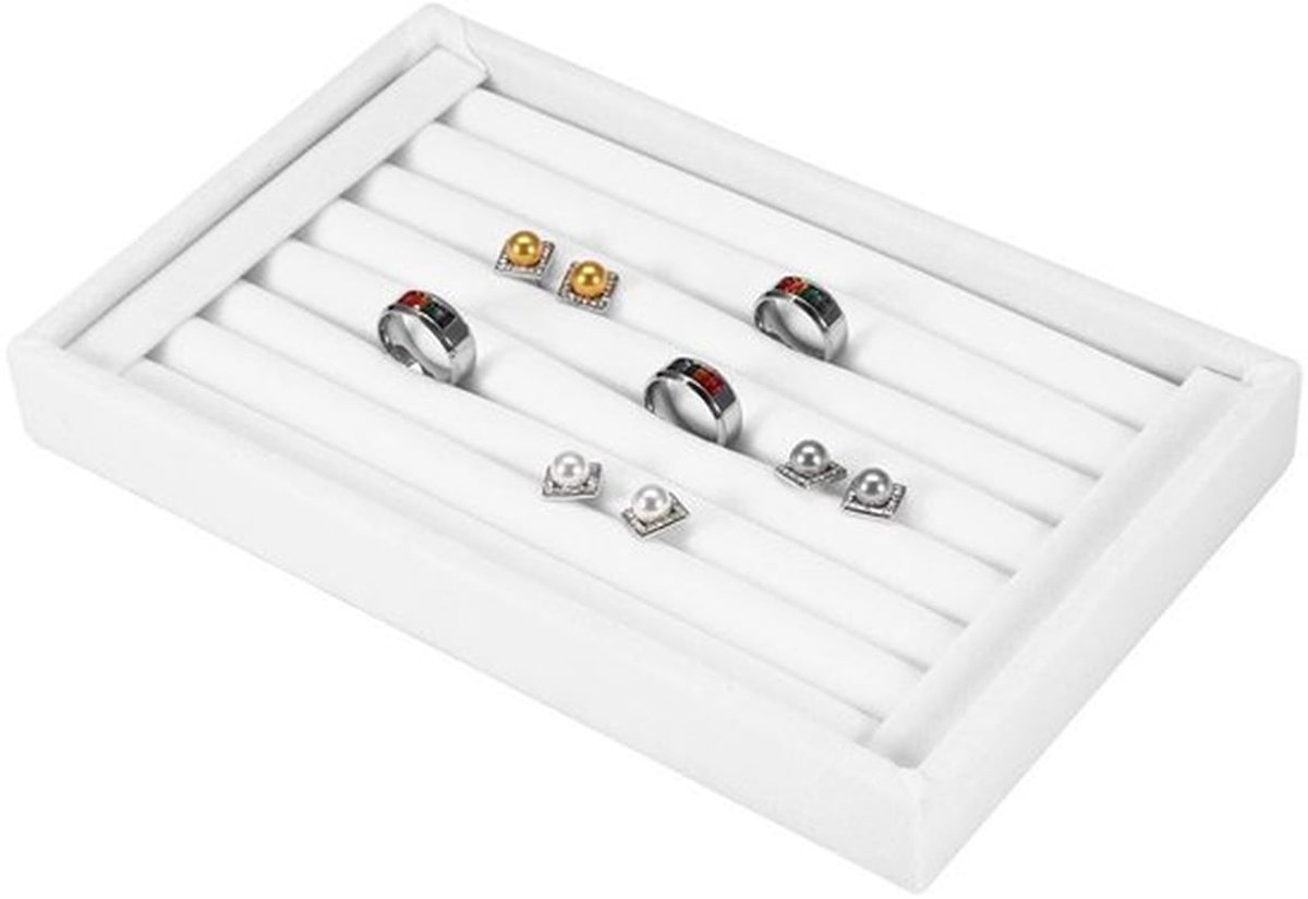 Ringendisplay - Oorbellenorganizer - Duurzaam en stijlvol - Wit - Sieradenopslag - Perfect voor thuis en in de winkel - Modern ontwerp