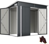 Outsunny Tuinschuur Gegalvaniseerd Staal - Tuinopslag Buiten - Metalen Tuinberging - Donkergrijs