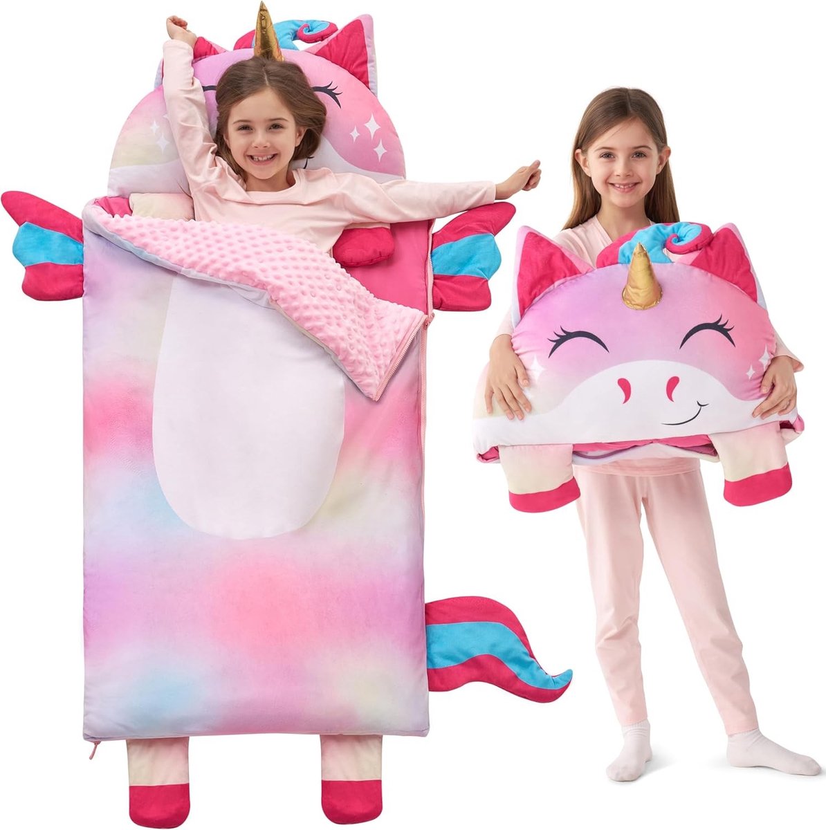 Slaapzak met kussen en deken voor kinderen - ideale dutjemat voor kinderdagverblijf en kleuterschool - perfect cadeau voor verjaardag en Kerstmis