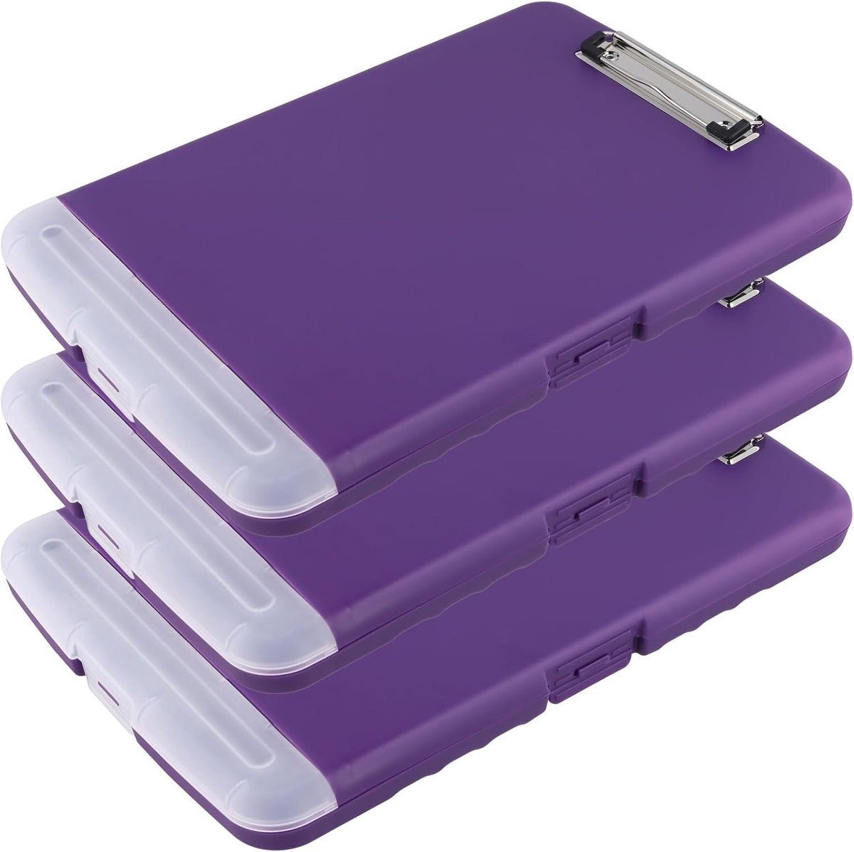 A4 Clipboard met Opbergruimte, Paars Plastic Clipboard met Pencompartiment, Ideaal voor School en Kantoororganisatie