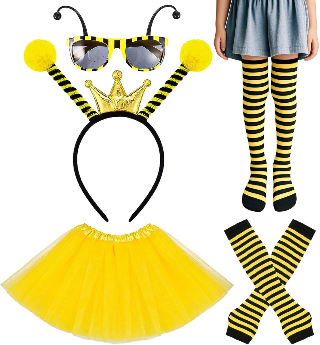 Dames Kostuum met Lieveheersbeestje Thema, Accessoires Set voor Carnaval, Feest, en Rollenspel met Tutu en Haarbanden