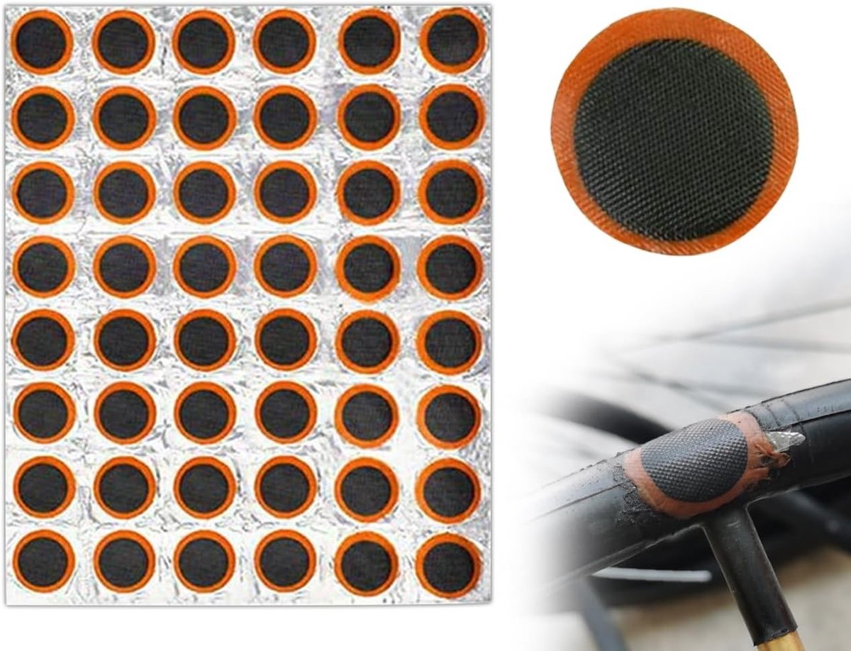 48-delige Fietsband Reparatieset met Ronde Patches, Fietsreparatie Kit en Accessoires voor Bandproblemen