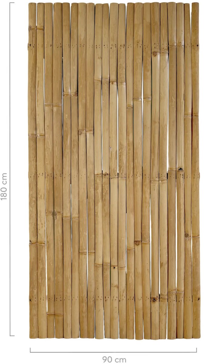 Masters of Bamboo® Bamboe Schutting Budget Zonder Touw - 90 x 180 cm - Naturel - Tuinscherm / Bamboe scherm