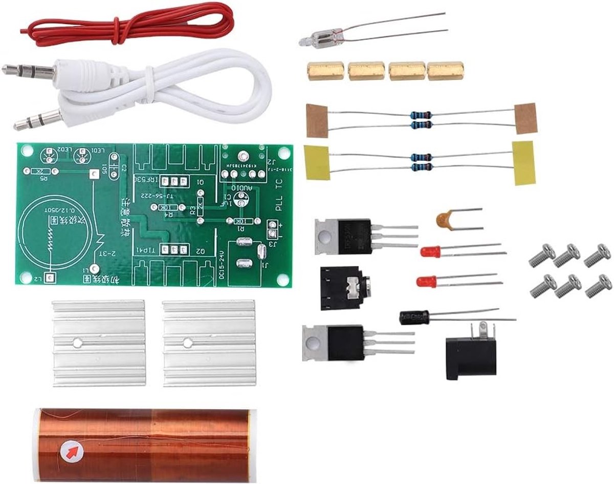Musicale Tesla Coil Kit - Ongeassembleerde Mini DIY Elektronische Kit met Plasma Speaker en 15W DC 15‑24V 2A voor Creatieve Projecten