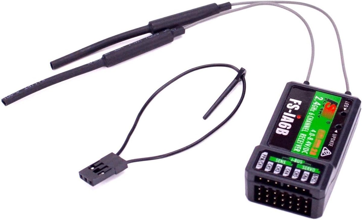 6-Kanaals 2.4G Ontvanger met Dubbele Antenne voor Flysky i6, FSI6X en i10 Zender - Betrouwbare Radiocommunicatie