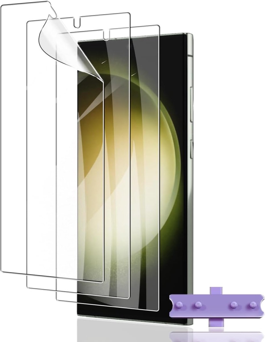 3 displaybeschermfolies voor Samsung Galaxy S23 Ultra, hydrogelfolie, flexibel, HD, automatische reparatie, anti-vingerafdruk, zonder luchtbellen, transparant, zeer resistent