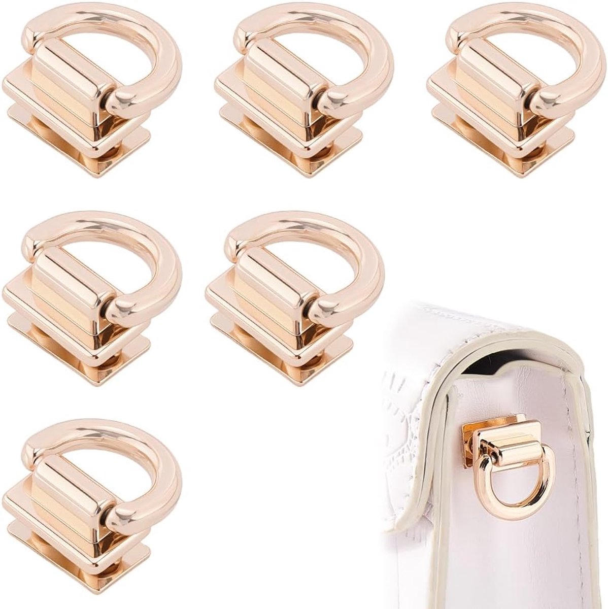 verbindingsstukken voor tassen, 8 stuks, ophangsluiting voor tas met D-ring, zijdelingse clipgespen van legering, haken voor tasriemen