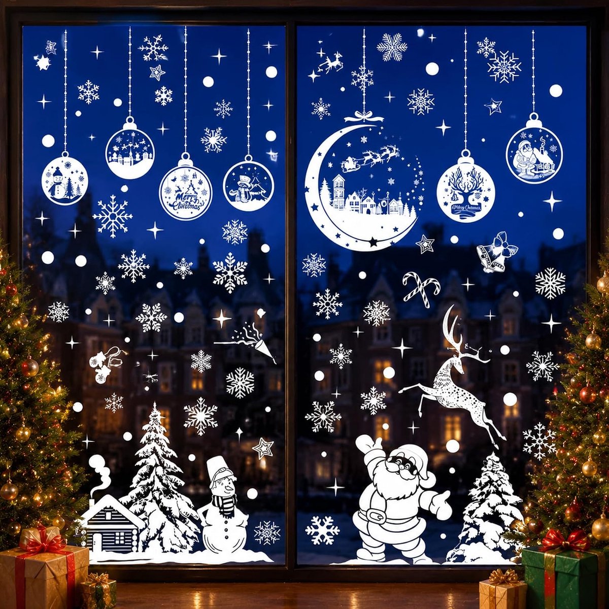 Raamstickers, 9 vellen kerstversiering