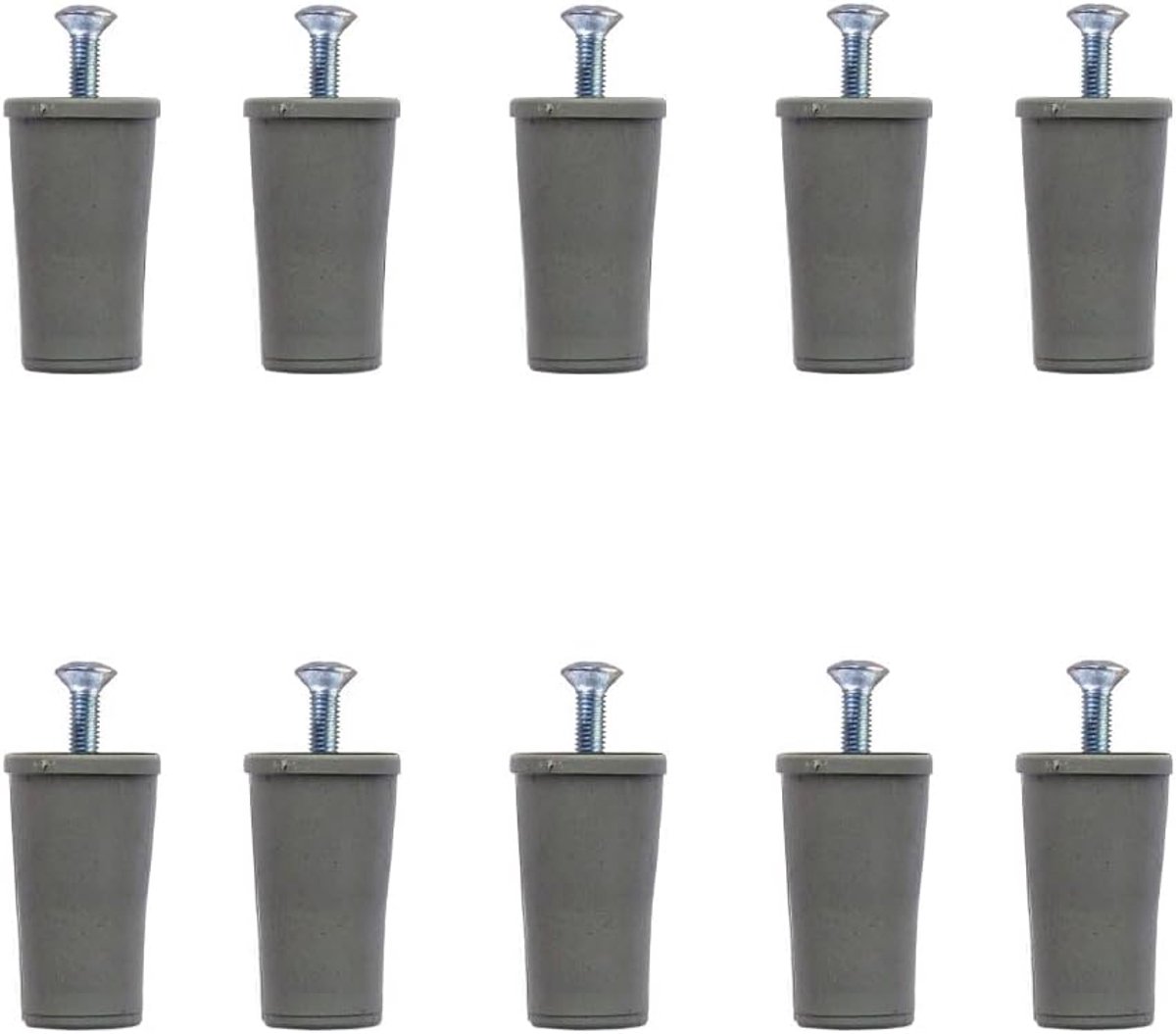 Stoppers voor rolluiken, kleurrijk, van PVC, gemaakt in Italië, verkrijgbaar als set van 10 stuks of afzonderlijk - inclusief schroef (10 stuks, grijs)