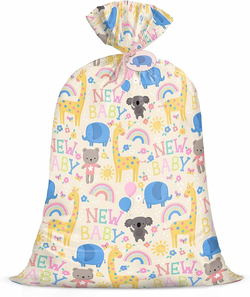 142 cm Grote Baby Shower Plastic Gift Bag - 56 x 36" - Dieren & Nieuw Baby Design