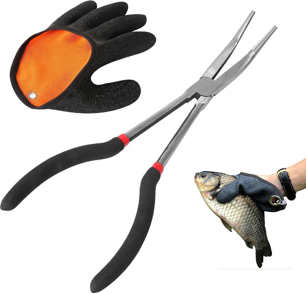 28 cm, Rechterhand Vishandschoenen, Gebogen Visschaar, Haakverwijderaar, Haakopener, Tang, Snoek, Visaccessoires Voor Het Vangen Van Roofvissen