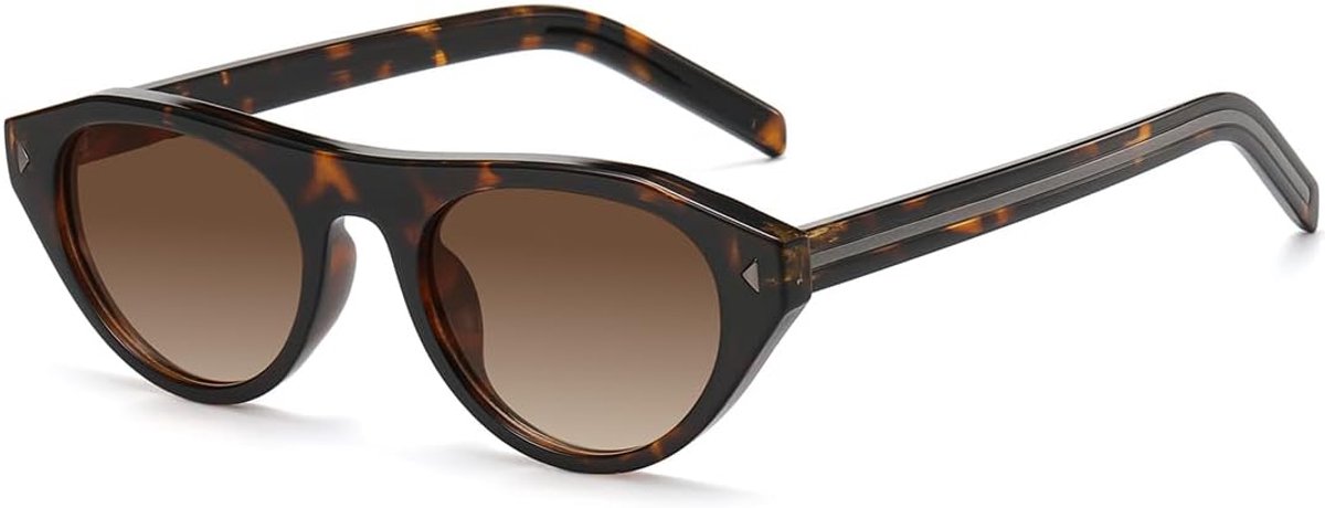Kimorn Retro Cat Eyes zonnebril voor dames, klein gezicht, ovale zonnebril, vintage, jaren 90, smal montuur met UV400-bescherming