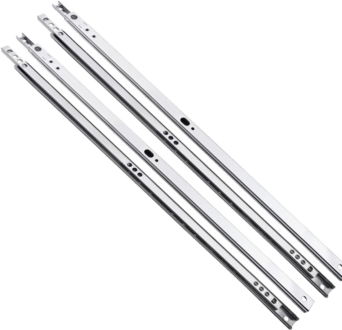 Ladegeleiders, ladegeleiders, 17 mm x 400 mm ladegeleiders, railsysteem met gedeeltelijk uittrekbaar