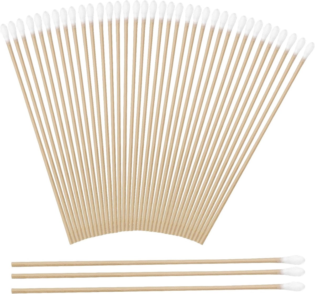 Wattenstaafjes, 15 cm grote wattenstaafjes, milieuvriendelijke lange reinigingspads voor make-up-cosmetica-instrumenten, toetsenbord en camera