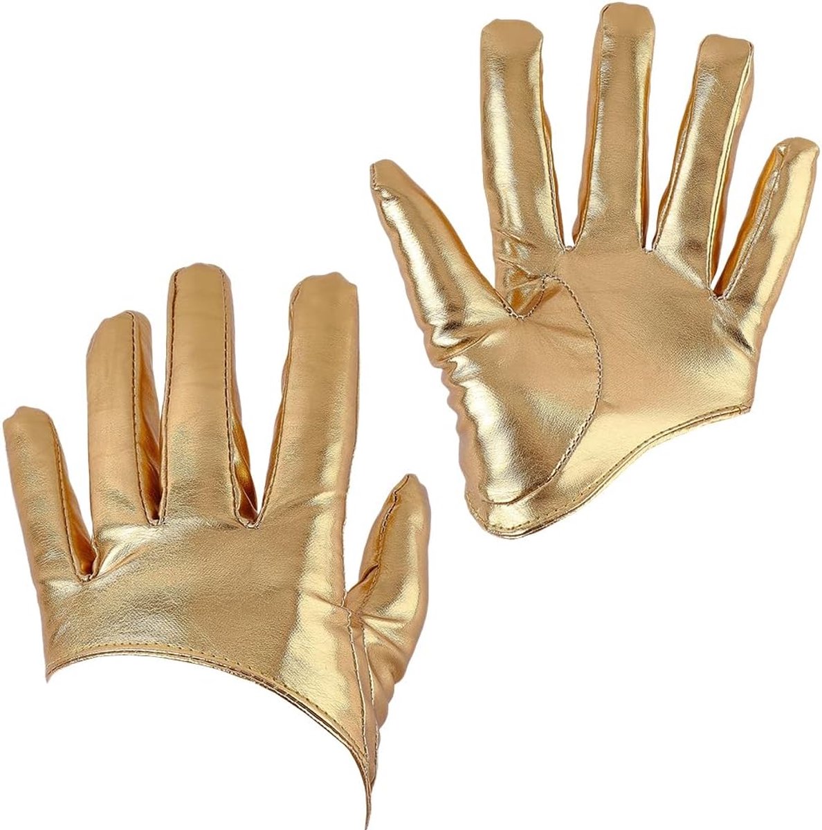 1 paar faux lederen natte look halve palmhandschoenen vrouwen extra korte handschoenen met volledige vingers PU lederen zachte rijjurk mode kostuum want voor biker Halloween feest cosplay