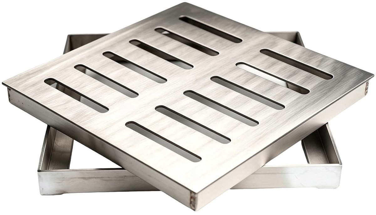 Afvoerrooster 150 x 150 x 20 mm voor buitenafvoer, vierkant