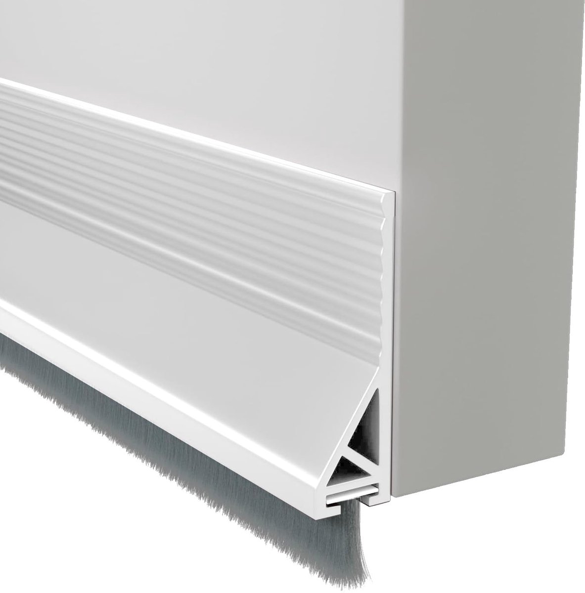 Famanu – Tochtstopper, afdichtingstape voor deuren, 100 cm, borstelafdichting, zelfklevend, tochtstopper, deurafdichting met borstelafdichting, zelfklevende vloerafdichting voor deuren (wit)
