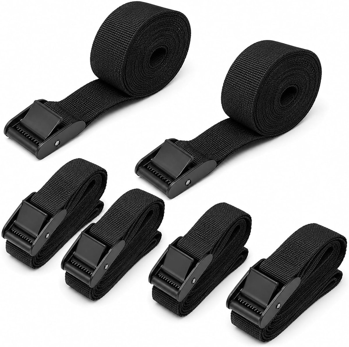 Spanbanden sjorbanden bevestigingsriem zwart 25mm 1m 250cm auto