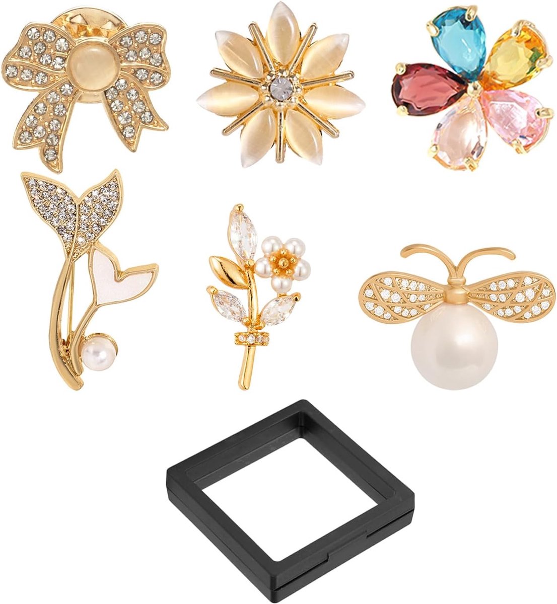Broches En 1 Opbergdoos, Eenvoudige Metalen Broches, King Decoratie Pinnen, Elee Accessoires.