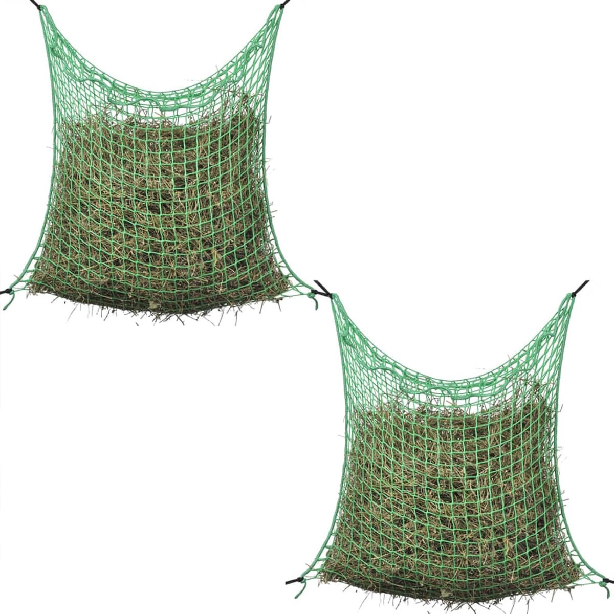 Heunetze 4 stuks vierkant 0,9 x 1 m PP, grote hooizak hooiket voor paarden, dieren hooi gras voer stro voedernet hooizak 279111