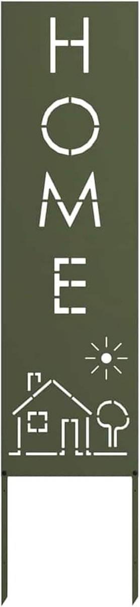 Tuin, canvas, olijfgroen, 32 x 140 cm, wind- en weerbestendig stalen scherm met decoratieve ingelegd voor terras en balkon