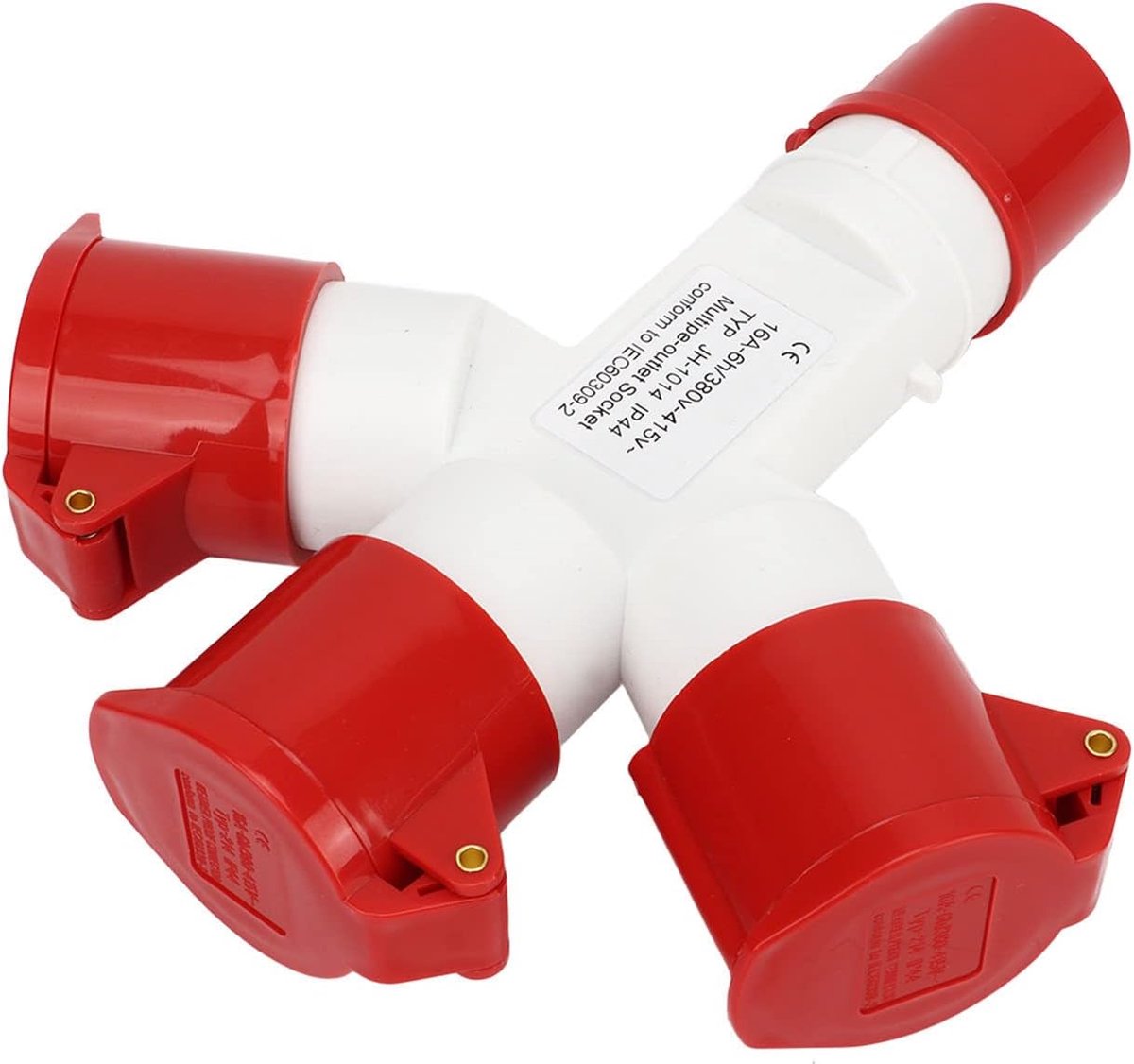 4-pins Stekker voor Industriële Locaties, IP44 Waterdicht 1 in 3 uit Meerdere Stopcontacten Industriële Stekker 380‑415V Luchtvaartstopcontact