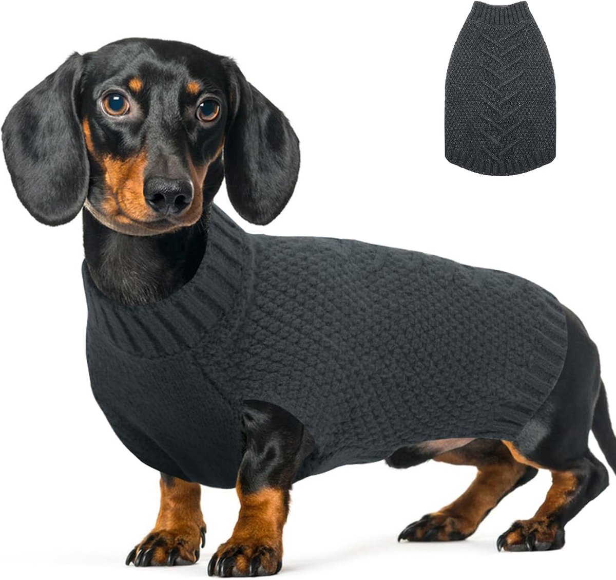 gebreide hondenkleding, warme hondentrui voor middelgrote en grote honden, pullover huisdierjas voor koude winter, warme winterkleding voor hond voor labrador, golden retriever,