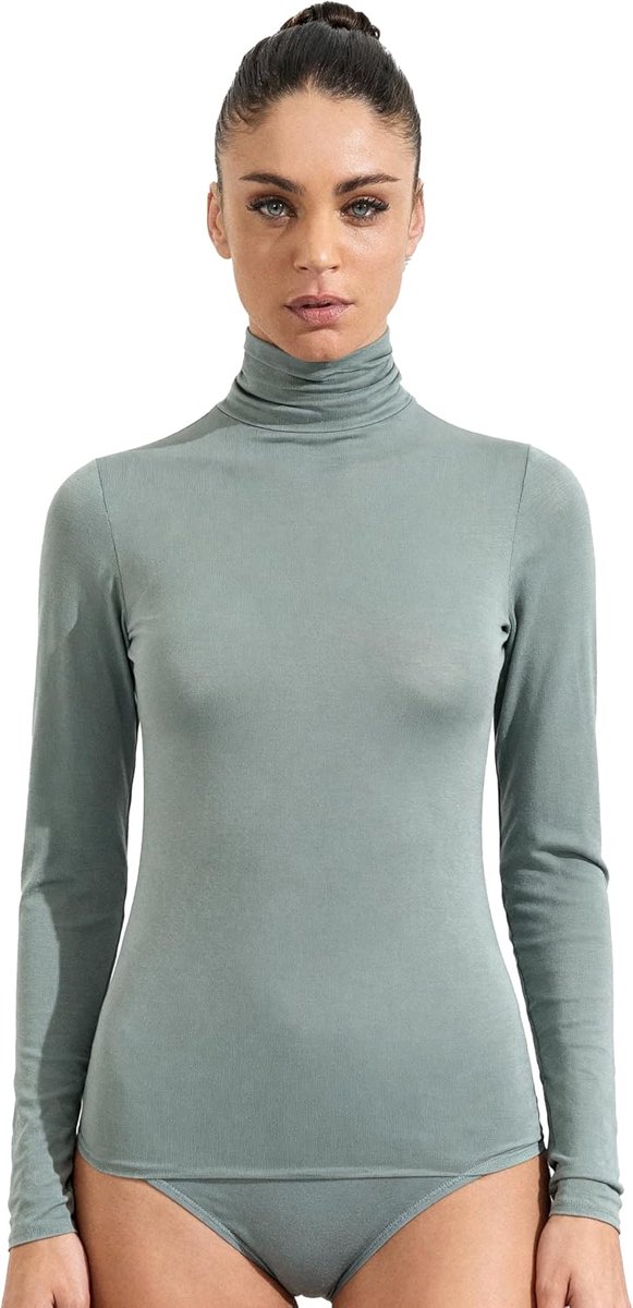 Pura Dames ondershirt lange mouwen met kasjmier kant elegant thermisch warm basislaag