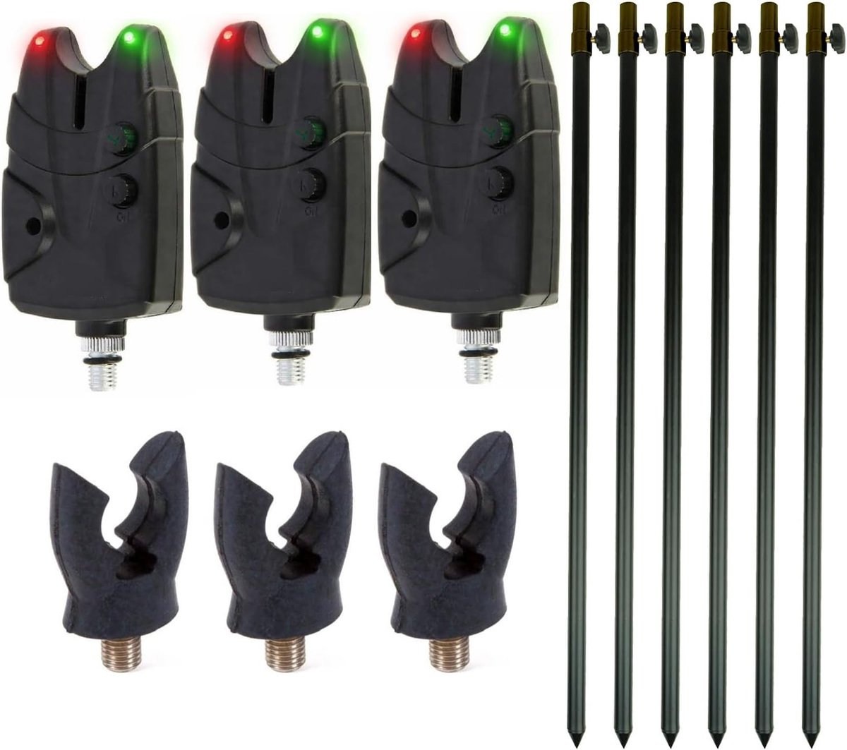 Bankstick set 3 rod - Karpervissen - Beetverklikker - Hengelsteun